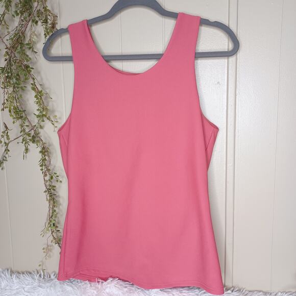 32 Degrees Cool Ladies Tank Top Ribbed Size L Pink Sleeveless Build in Bra - Picture 2 of 6
